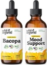 Wild & Organic Bacopa Tincture 4 fl oz & Mood Support Tincture 4