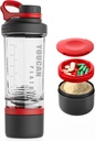 21oz חלבונים Shaker בקבוק עם אבקה אחסון מכיל-Shaker כוסות עבור חלבונים שייקס-pre אימון בקבוק Mixer Cup-Gym Sport Water Bottle -Made with Tritan BPA Free, with Wire Whisk Balls, Red Red Red Red Diamond Cup-Mixer Cup-Gym Sport Water Bottle -Made with Tritan BPA Free, with Whisk Balls