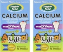 NaturesPlus Animal Parade Sugar-Free Children's Calcium, Vanilla Sundae Flavor - 90 Chewable Animal Shaped Tablets, Pack of 2 - Magnesium for Bone Health - Gluten Free - 90 משרתות