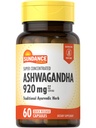 Sundance Ashwagandha 920mg | 60 קפסולות | Super Concentrated | Ayurvedic Herb | Non-GMO, Gluten Free Supplement