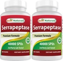 Best Naturals Serrapeptase 40000 SPUs 180 קפסולות (Pack of 2)