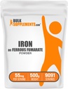 BulkSupplements.com Ferrous Fumarate אבקה - מינרלים חיוניים, תוספת ברזל לגברים ונשים - Gluten Free, 55 מ"ג עבור משרת, 500g (1.1 lbs) (Pack of 1)