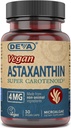 ויטמין צמחי מרפא Astaxanthin 4 מ"ג, טבעוני, עשוי Haematococcus Pluvialis Microalgae, 30 קפסולות, 2Pack