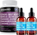 נוזל קולגן ביוטין (2pk) ו Nitric Oxide (1pk) תוסף Bundle - ויטמינים פוטנטים לשיער, עור, ריחות, לב, Circulatory, ו-Liid Support - Non-GMO, טבעוני, Gluten-Free-Free גלוטן