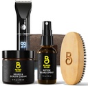 מועדון הדובדבן PT45 Beard Trimmer for Men - Electric Cordless Rechargeable, Beard Cream, Riptide Beard Spray, Beard Brush, Travel Bag- Gift Kit Bundle