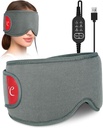 מסכת עיניים קבועה לעיניים יבשות, USB Wearable Eye Heating Pad, Sinus Headache Migraine הקלה מסכה, קומפרס חם לעיניים עם 3 חום ושעה הגדרות