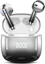אוזניות אלחוטיות, Bluetooth Headphones 48H Playtime אוזניים Buds עם LED Power Display, IPX7 מים עמיד Bluetooth 5.4 אוזניות ב-Ear אוזניות עם 4 Mic עבור מחשב סלולרי iOS, שחור שחור שחור