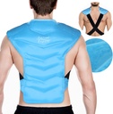 מומחה להקלה גדול Back and Shoulder Ice Pack Wrap - Reusable Gel Cold Pack עם הבד הכפול-Sided ו-Putre Fits, Soft Plush Lining for Upper Back Cold Therapy and Post-Workout Recovery