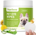 עין Wipes for Dogs & Cats, Hypoallergenic Dog Eye Wipes נקיים יותר, ניקוי טבעי של Pet Wipes Gently Remove Tear Stain, Eye Debris, Discharge, Mucus, Non-Irritating, Unscent, 100 PCs