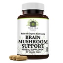 Brain Mushroom Support - Non-GMO & Kosher Supplement with Potent Mushroom Band for Enhanced Mental Clarity, Energy, Focus, Memory Function & Cognitive Health