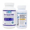 Serracor-NK & Serra-RX 260,000 SU - Scar Tissue Bundle (150 קפסולות ו-60 קפסולות) - Acid-Resistant Serrapeptase Proteolytic Systemic Enzyme, Respiratory & Lung Support
