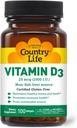 המדינה חיים ויטמין D3, non-Fish 1000 IU, 100 Softgels, מוסמך גלוקוז חינם