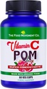 ויטמין C של תנועת המזון ויטמין C Pom - Pomegranate superfood Concentrate בשילוב עם 100% צמחי מבוסס ויטמין C של אורגני Acerola Cherry ו Camu Camu- טבעוני - Gluten Free - 60 קפסולות