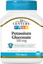 21st Century Potassium 595 מ"ג טבליות, 110 Count (Pack of 3)