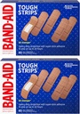 Band-Aid Brand Tough Strips Adhesive Bandages for Wound Care, Durable Protection for Minor Cuts and Scraps, All One Size 2 Pack