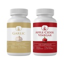 PURE ORIGINAL INGREDIENTS Garlic & Apple Cider Vinegar קפסולת Bundle (100 קפסולות כל אחד), ללא תוספות או מילויים, מעבדה מאומתת