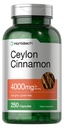 Horbäach Ceylon Cinnamon קפסולות 4000 מ"ג | 250 Count | Non-GMO, Gluten Free