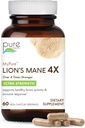 ESSENCE LABS MyPure Lion's Mane 4X - Ultra Power Brain Support Supplement with 6:1 Hot Water Extract & 10:1 Extract for Cognitive Health, Focus, Memory & Mental Clarity, 60 קפסולות