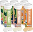 שתיית גלולות הידרציה Variety Pack (6) Tube Bundle | ג'ינג'ר-למיס + Lemon-Lime + Orange | Delicious Natural Flavors - 0g Sugar - Electrolyte Sports Drink