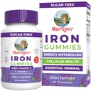 MaryRuth Organics Iron Gummies עבור 14+ עם ויטמין C עבור Absorption | סוכר חינם | חניכיים תוספת + VIT C | אנרגיה Metabolism | בריאות סלולרית | Immune Support