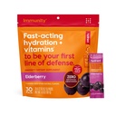 hydront - Immunity Electrolyte אבקת, Elderberry Flavor, 30 Instant Rehydration Stick Packs - Electroyte בלגן עם ויטמין C, ויטמין D, ו- Zinc for Immune Support